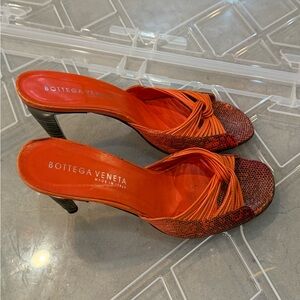 Vintage Bottega Veneta Women's Orange Heeled Sandals